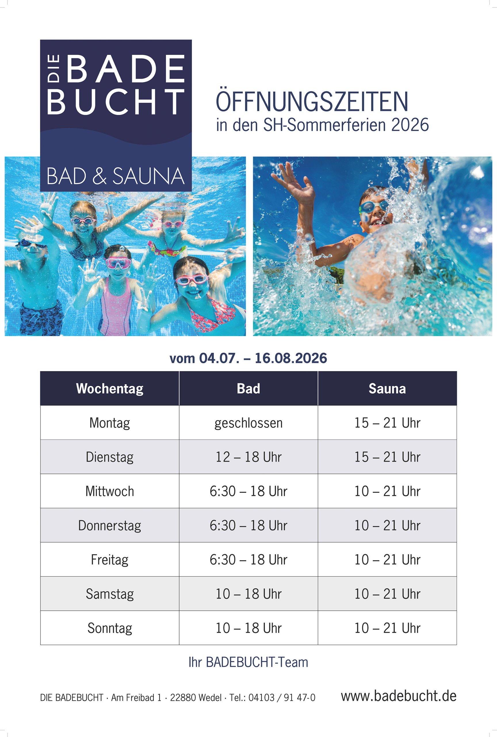 Öffnungszeiten Sommer